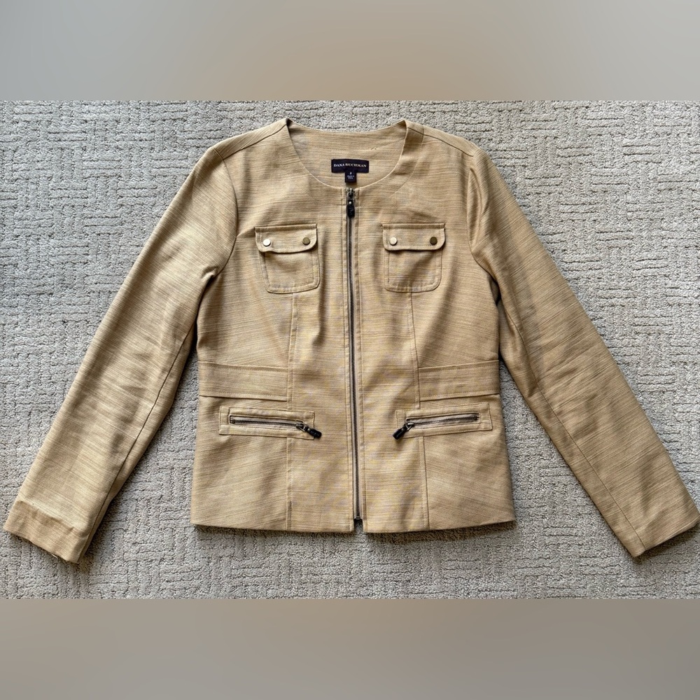 Dana Bushman Zipper Detail Linen Lightweight Jacket (8)